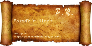 Pozsár Miron névjegykártya